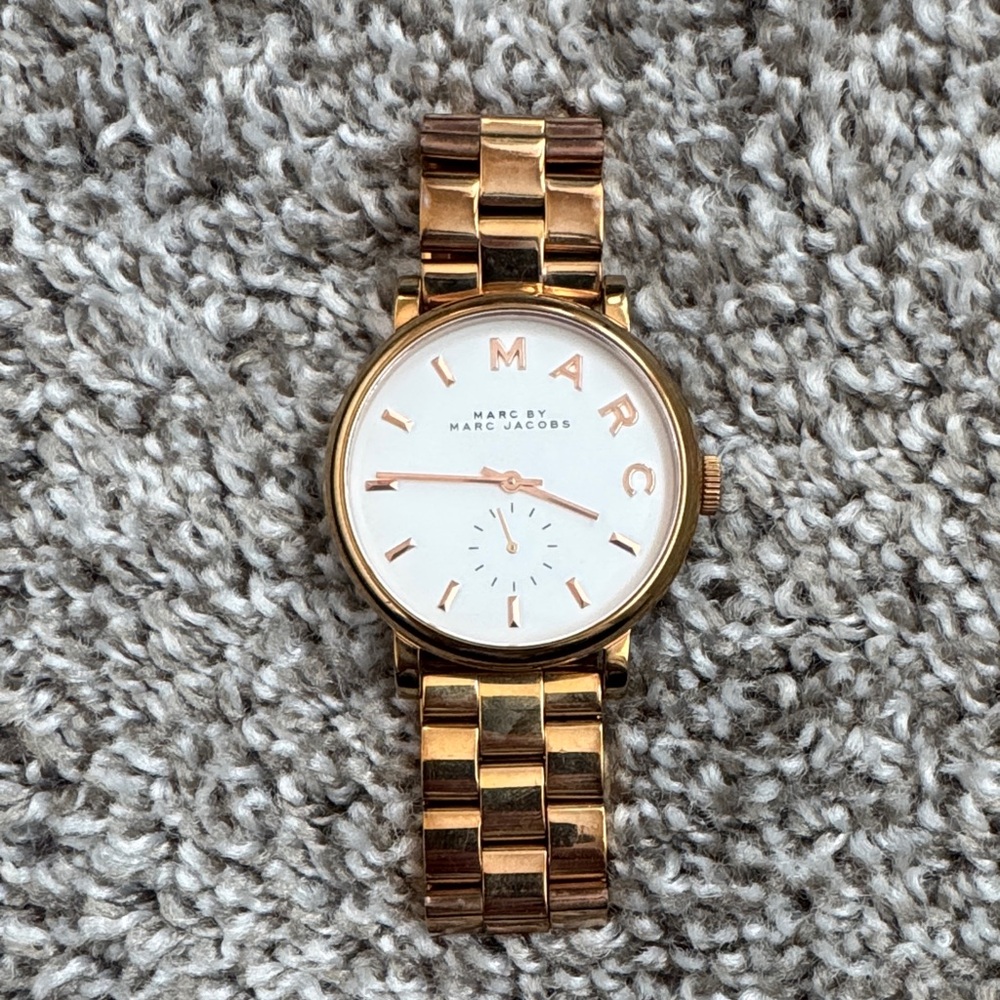 Marc Jacobs Rose Gold Watch with White Dial